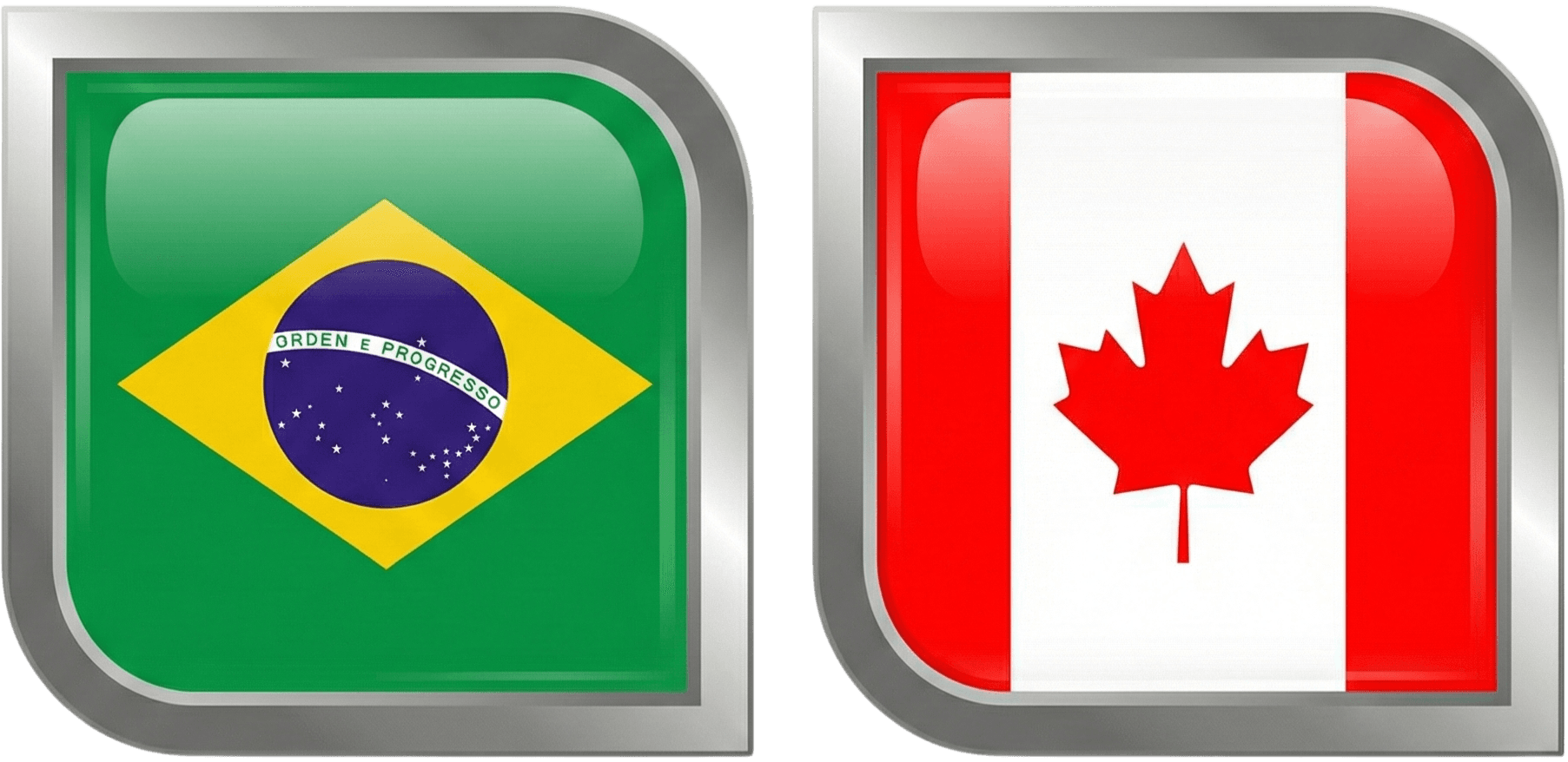 Bandeiras Brasil e Canadá